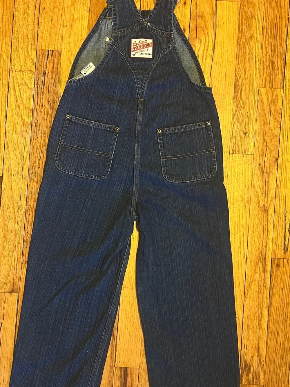 Carhartt Navy Blue Kids Denim Overalls with Bib Pocket